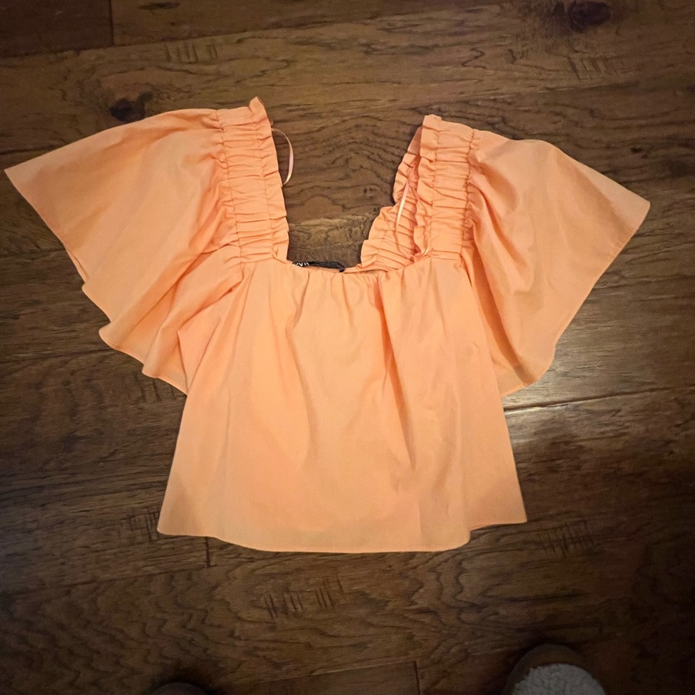 ZARA orange top